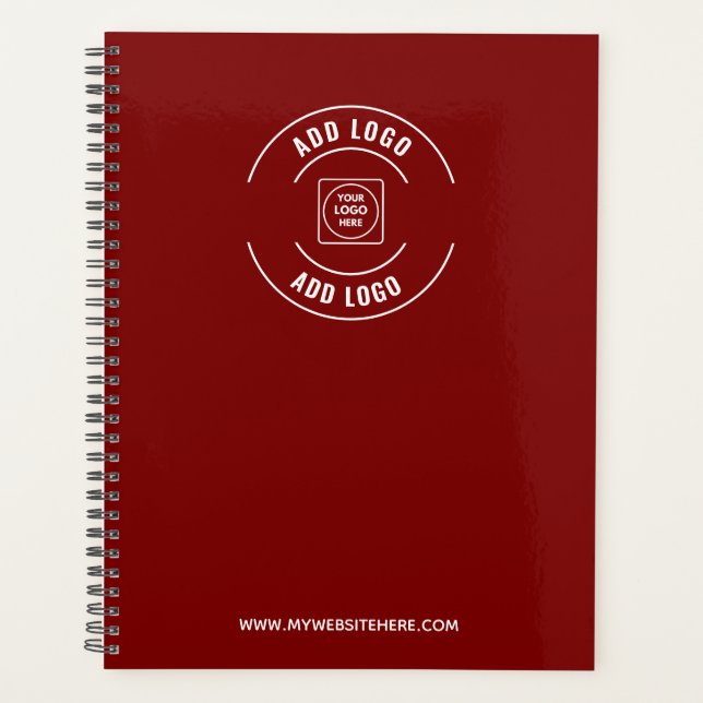 Einfacher roter minimaler benutzerdefinierter Logo Planer (Vorderseite)
