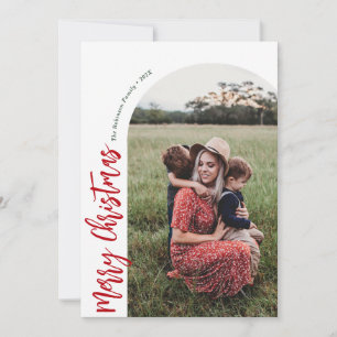 einfacher roter Weihnachtsbogen Feiertagskarte