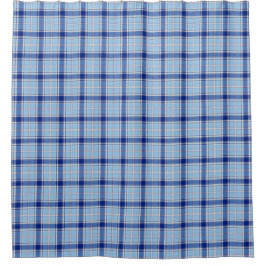 Einfacher Rustikaler Blau Stil Karo  Duschvorhang