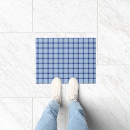 Einfacher Rustikaler Blau Stil Karo Fußmatte