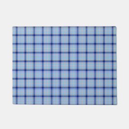 Einfacher Rustikaler Blau Stil Karo  Fußmatte
