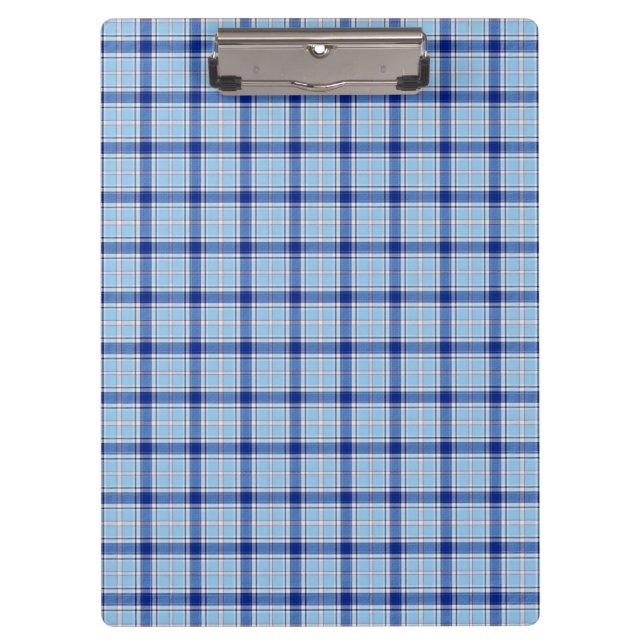 Einfacher Rustikaler Blau Stil Karo  Klemmbrett (Vorderseite)