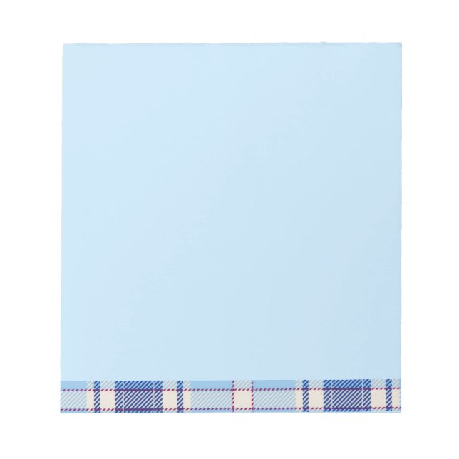 Einfacher Rustikaler Blau Stil Karo  Notizblock (Vorderseite)