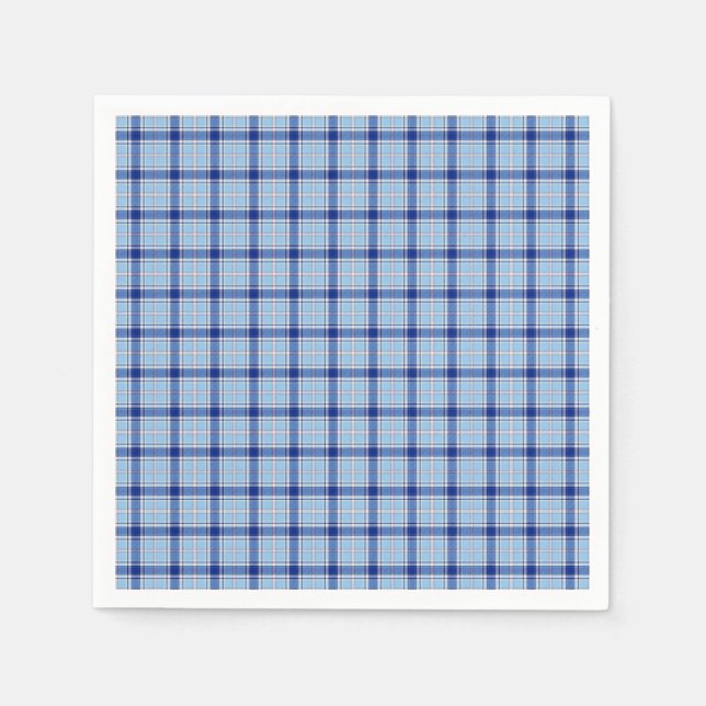 Einfacher Rustikaler Blau Stil Karo  Serviette (Vorderseite)