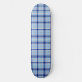 Einfacher Rustikaler Blau Stil Karo  Skateboard