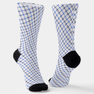 Einfacher Rustikaler Blau Stil Karo Socken