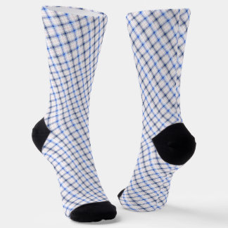 Einfacher Rustikaler Blau Stil Karo Socken
