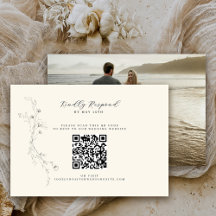 Einfacher Rustikaler Floraler Minimalistischer QR-