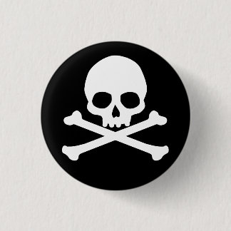 Einfacher Schädel und Kreuzknochen Button
