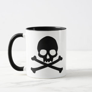 Einfacher Schädel und Kreuzknochen Tasse