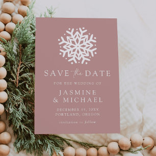 Einfacher Schneeflocke Dusty Rose Save The Date