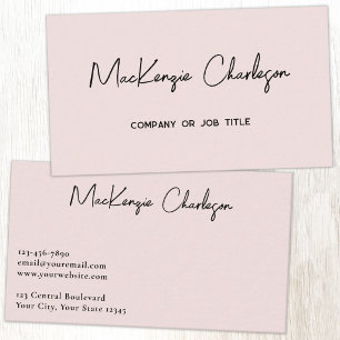 Einfacher Schriftname Modern Blush Pink Visitenkarte