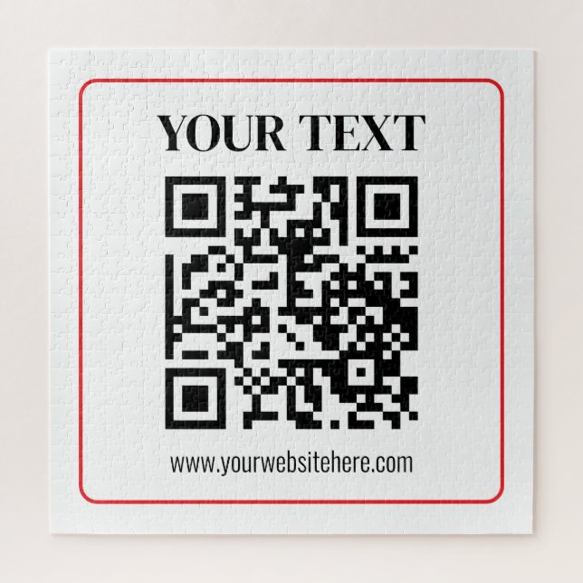 Einfacher Schwarz-Weiß-QR-Code mit rotem Rand (Vertikal)