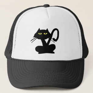 Einfacher schwarze Katzen-Hut Truckerkappe