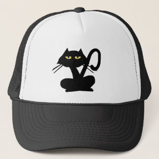 Einfacher schwarze Katzen-Hut Truckerkappe