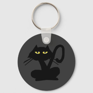 Einfacher schwarze Katzen-Schlüsselanhänger Schlüsselanhänger