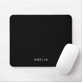 Einfacher schwarzer benutzerdefinierter Name Mousepad