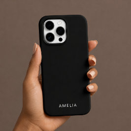 Einfacher schwarzer iPhone-Hülle mit individuellem iPhone 16 Pro Hülle