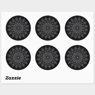 Einfacher Spaß Blumendot Mandala Vorlage Runder Aufkleber