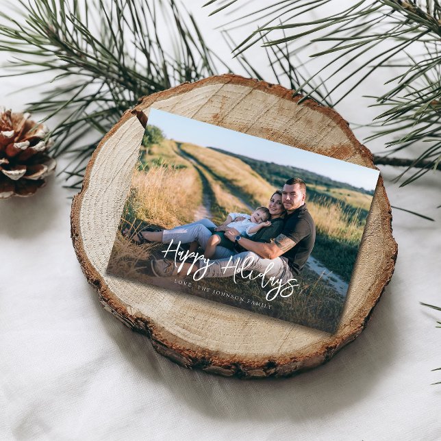 Einfacher Spaß Minimalistisch Happy Holidays Foto (Von Creator hochgeladen)