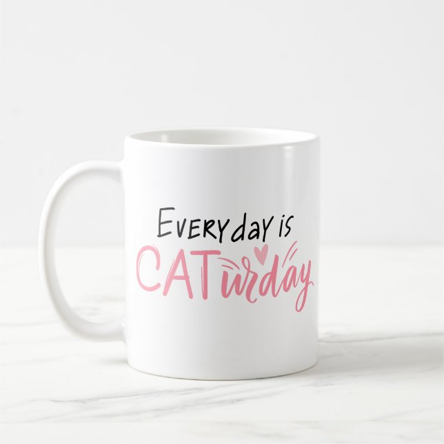 Einfacher Spaß Spielende Katze Lover Charming Saub Kaffeetasse (Links)