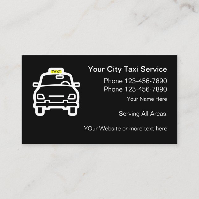 Einfacher Stadt-Taxi-Service Visitenkarte (Vorderseite)