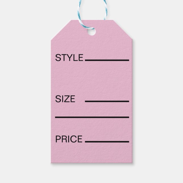 Einfacher Stil Preis Größe Geschenkanhänger (Vorderseite)