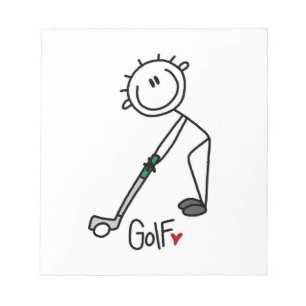 Einfacher Stockfigur-Golfer Notizblock
