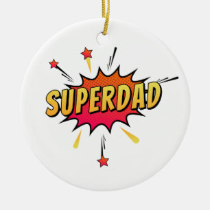 Einfacher Superpapa Comic Retro Pop Art Ornament