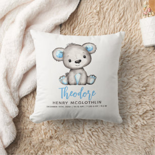 Einfacher süßer blauer Bär Baby Junge Kissen