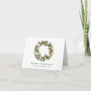 Einfacher Tannenzapfen-Kranz Frohe Weihnachten Grü