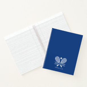 Einfacher Tennis Country Club Name Blau Notizbuch