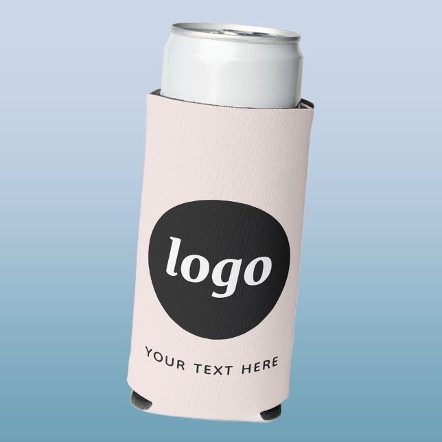 Einfacher Text für Logos Werbeaktion Rosa Rosa Selters Dosenkühler (Simple logo with custom text business branding promotional seltzer can cooler in blush pink)