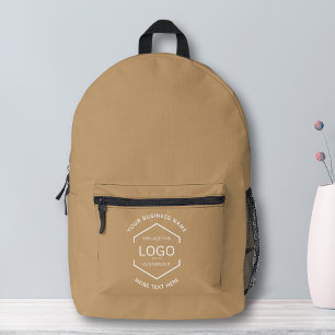 Einfacher Text für Logos Werbung braun Bedruckter Rucksack