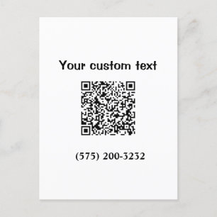 Einfacher Text mit einer Strichcode-Telefonnummer  Postkarte