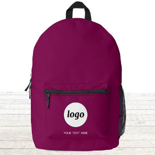 Einfacher Text Werbung für Logos Magenta Rosa Bedruckter Rucksack