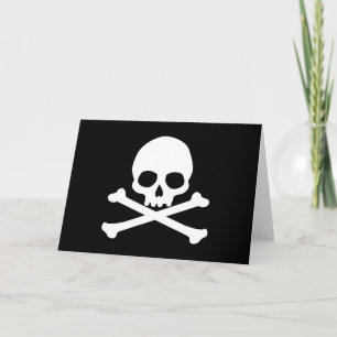 Einfacher Totenkopf und Kreuzbeine Karte