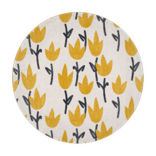 Einfacher Tulpen-Blumen-Stoffdruck Schneidebrett