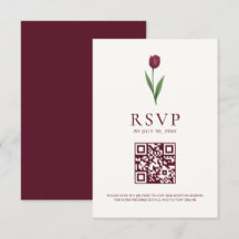 Einfacher Tulpen-Elfenbein-Minimalist-Hochzeits-QR