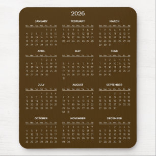 Einfacher und dennoch eleganter 2026-Kalender   Ma Mousepad