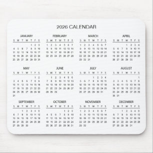 Einfacher und dennoch eleganter 2026-Kalender   Ma Mousepad