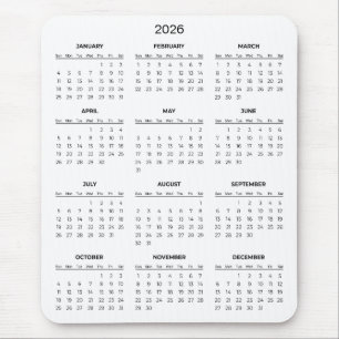 Einfacher und dennoch eleganter 2026-Kalender   Ma Mousepad