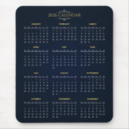 Einfacher und doch eleganter 2026-Kalender | Mausp Mousepad