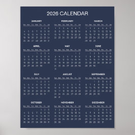 Einfacher und eleganter Kalender 2026 | Poster