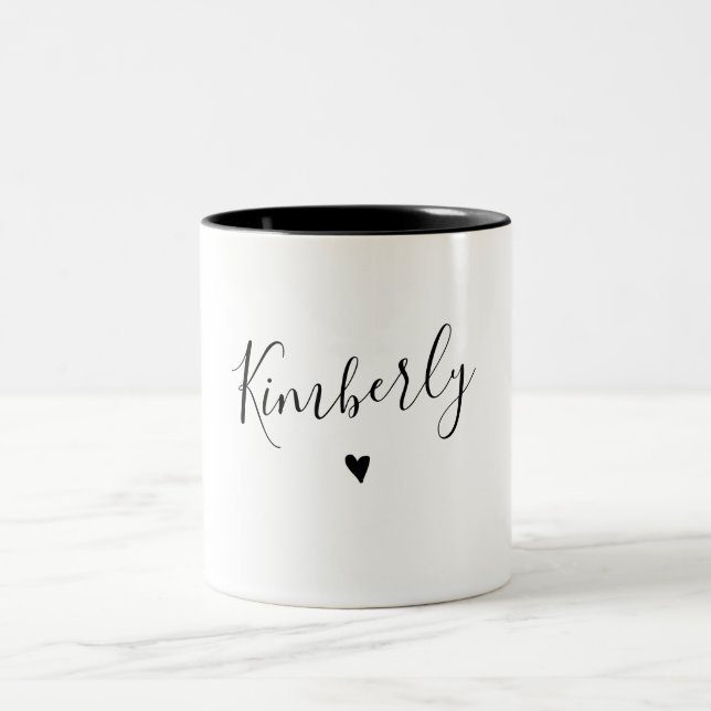 Einfacher Vorname Kaffee Tasse mit Herz (Mittel)