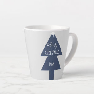 Einfacher Weihnachtsbaum Blau Grau Name Milchtasse