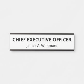 Einfacher weißer Büro-Name Titel Türschild