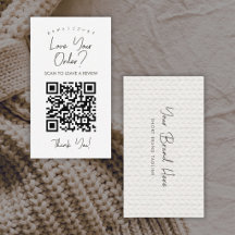 Einfacher Weißer Garn Strick QR Code Bewertung hin