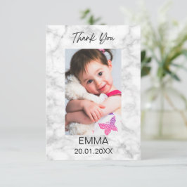 Einfacher weißer Marmor Dankeskarte