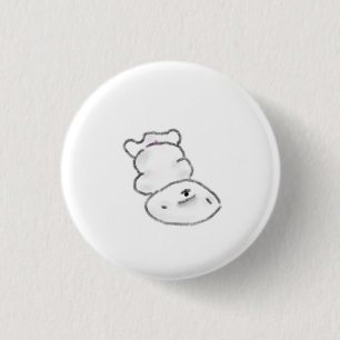 Einfacher Weißer Teigklumpen-Charakter Button